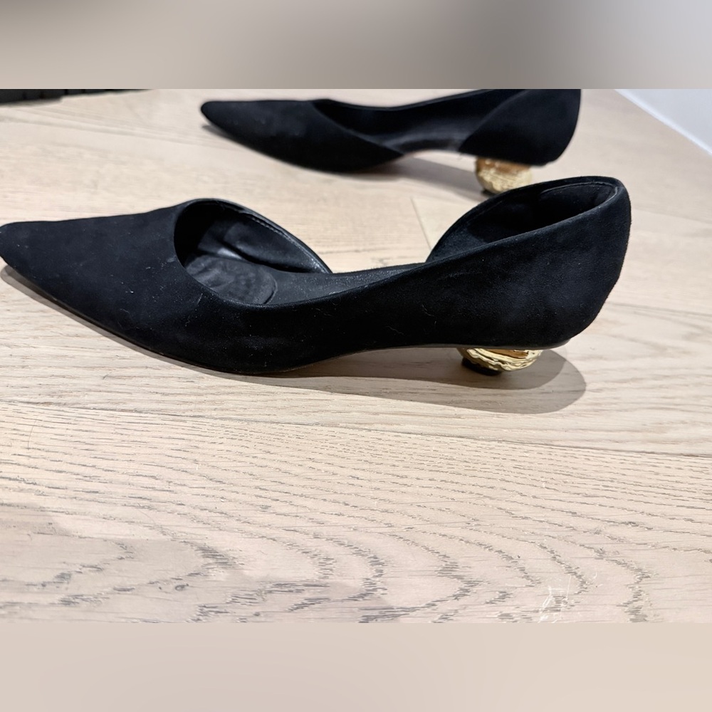 Loewe Black Heels with Gold Accent